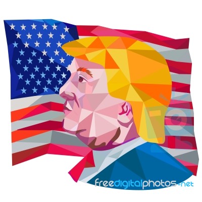 Donald Trump Usa Flag Low Polygon Stock Image