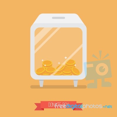 Donate Box Flat Icon Stock Image