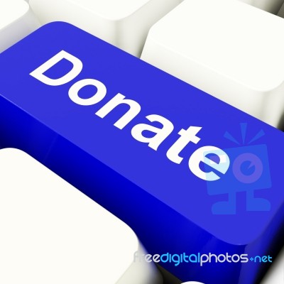 Donate Computer Key Stock Image