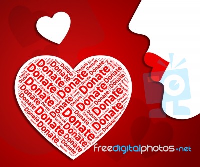 Donate Heart Represents In Love And Charitable Stock Image