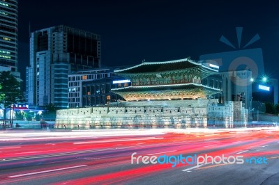 Dongdaemun Gate In Korea Stock Photo