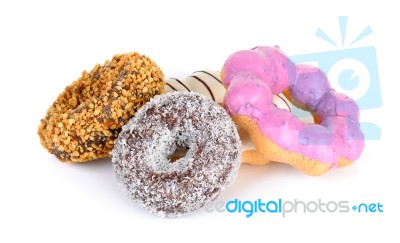 Donut Isolated On The White Background Stock Photo