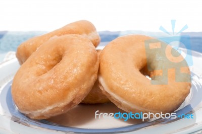 Donuts On A Plate Stock Photo