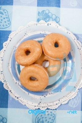 Donuts On A Plate Stock Photo