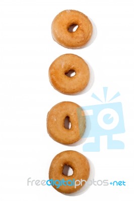 Donuts Over White Background Stock Photo