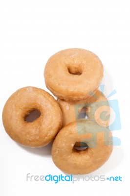 Donuts Over White Background Stock Photo