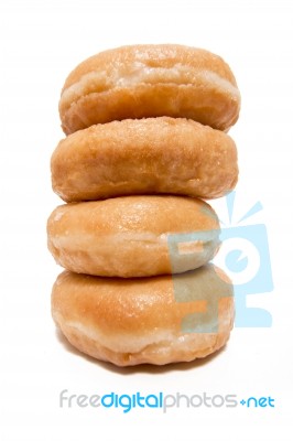 Donuts Over White Background Stock Photo