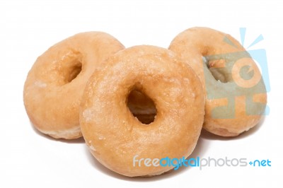 Donuts Over White Background Stock Photo