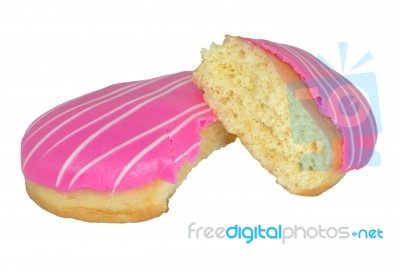 Donuts With Pink Icing Stock Photo