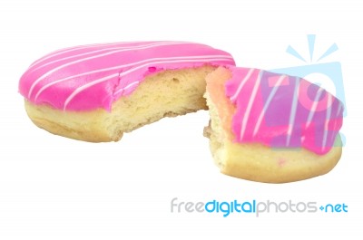 Donuts With Pink Icing Stock Photo