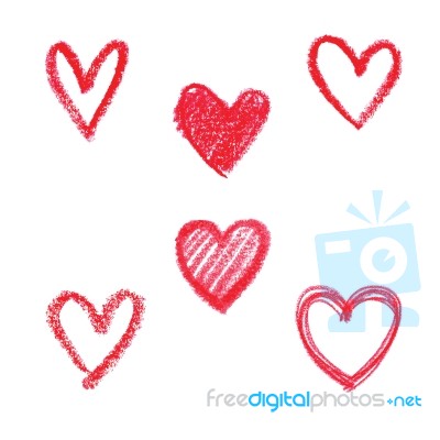 Doodle Abstract Hand Drawn Pattern Heart Shaped Stock Image