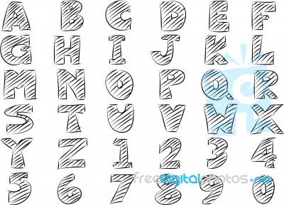 Doodle Alphabet Stock Image