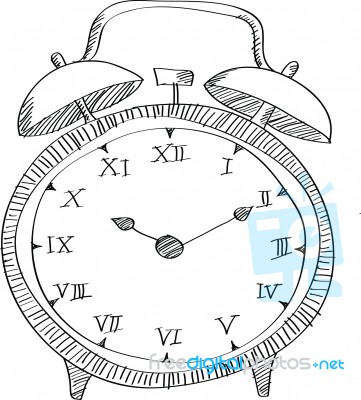 Doodle Clock Stock Image