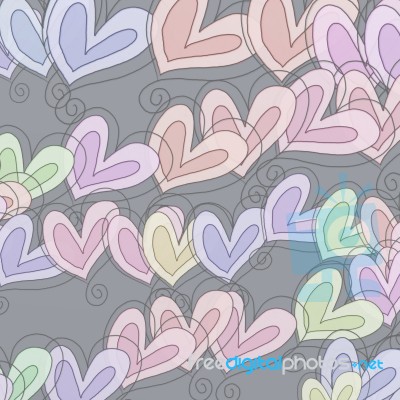 Doodle Hearts Stock Image