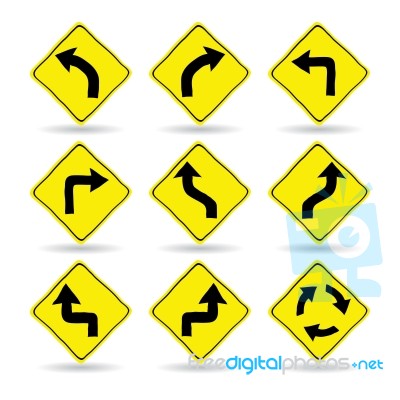 Doodle Traffic Signs Illustrator Stock Image