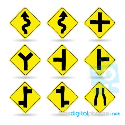 Doodle Traffic Signs Illustrator Stock Image