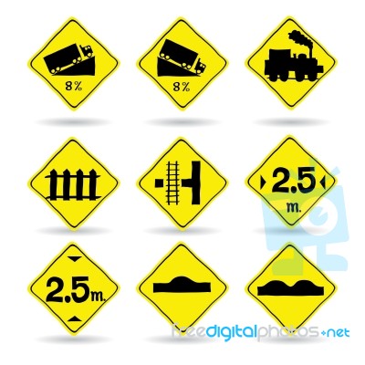 Doodle Traffic Signs Illustrator Stock Image