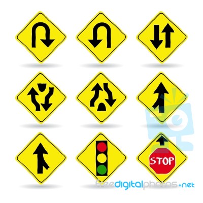Doodle Traffic Signs Illustrator Stock Image - Royalty Free Image ID ...