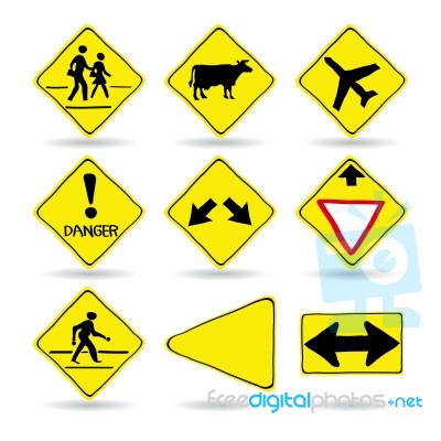 Doodle Traffic Signs Illustrator Stock Image