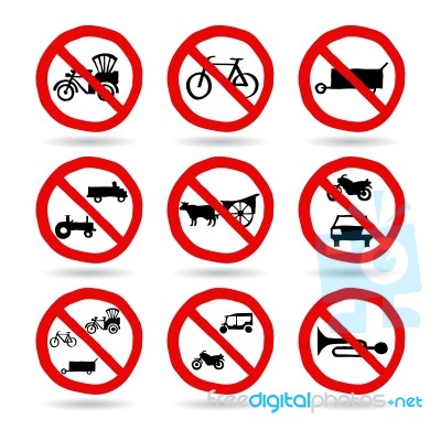 Doodle Traffic Signs Illustrator Stock Image