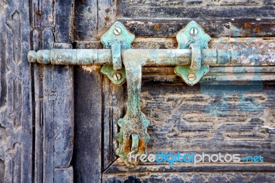 Door Abstract  Spain  Closed   Lanzarote Stock Photo