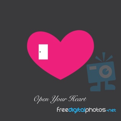 Door In Heart  Illustration  Stock Image