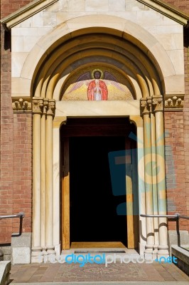 Door   In Italy  Lombardy   Column  The Milano Wings Stock Photo