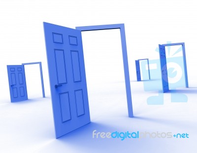 Doors Choice Means Doorway Alternative And Decide Stock Image