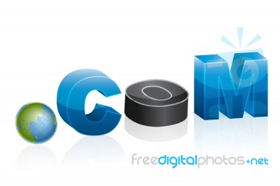 Dot Com Icon With Globe Stock Image