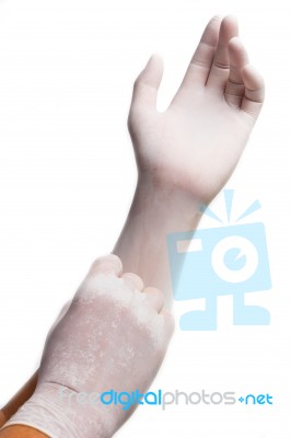 Dotor Put Gloves For Operation Stock Photo