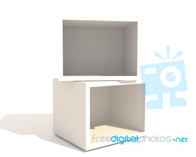 Double Empty Showcase Stock Image