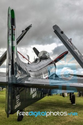 Douglas Skyraider Parked At Goodwood Stock Photo