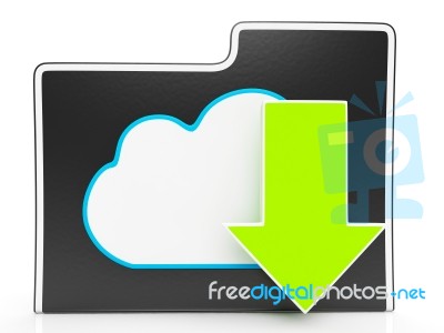 Download Arrow And Cloud File Showing Downloading Stock Image