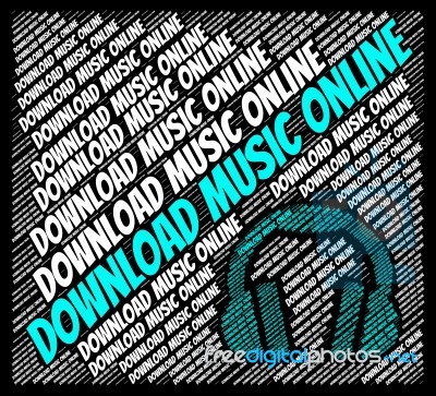 Download Music Online Indicates Sound Tracks And Web Stock Image