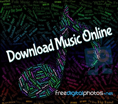 Download Music Online Represents Web Site And Audio Stock Image