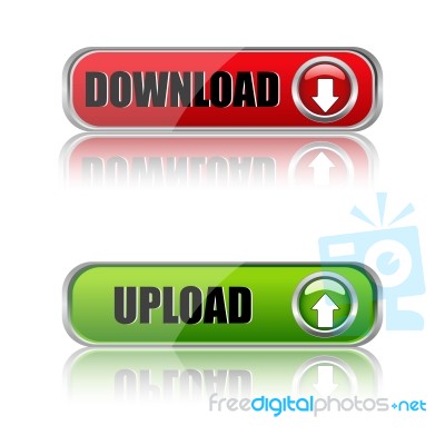 Download Upload Buttons Stock Photo