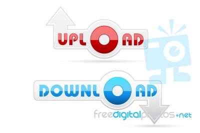 Download Upload Buttons Stock Image