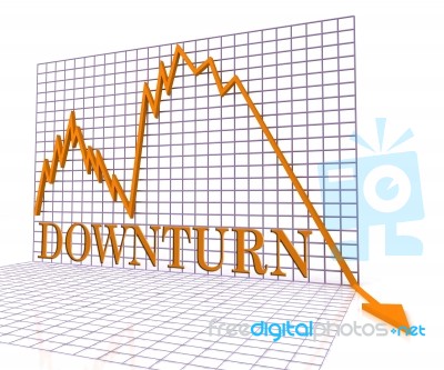 Downturn Graph Represents Market Chart And Loss 3d Rendering Stock Image