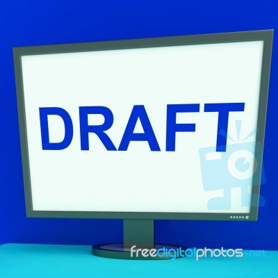 Draft Screen Shows Outline Documents Or Letter Online Stock Image