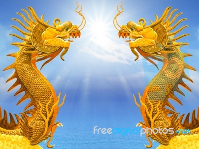 Dragon And Sunlight Stock Photo