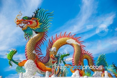 Dragon Chinese In Thailand Stock Photo