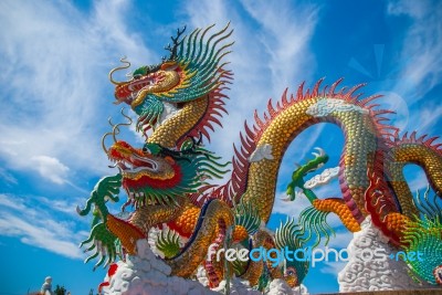 Dragon Chinese In Thailand Stock Photo