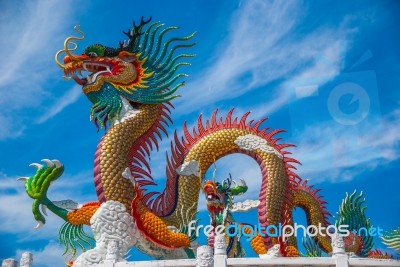 Dragon Chinese In Thailand Stock Photo