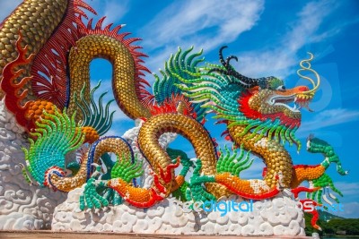 Dragon Chinese In Thailand Stock Photo