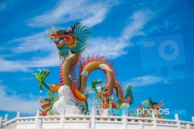 Dragon Chinese In Thailand Stock Photo