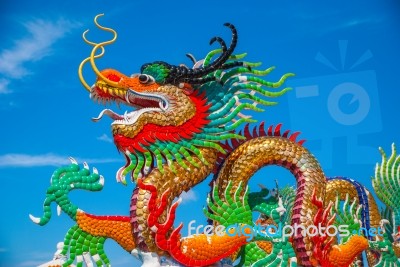 Dragon Chinese In Thailand Stock Photo