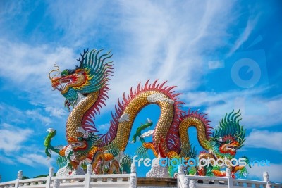 Dragon Chinese In Thailand Stock Photo