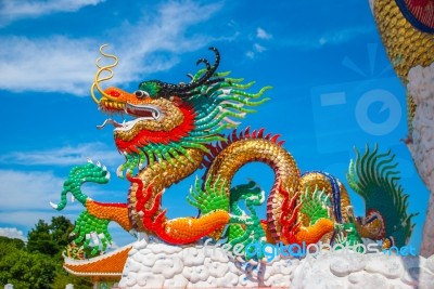 Dragon Chinese In Thailand Stock Photo