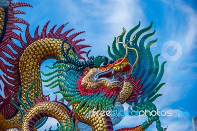 Dragon Chinese In Thailand Stock Photo