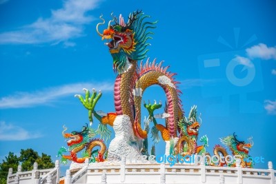 Dragon Chinese In Thailand Stock Photo